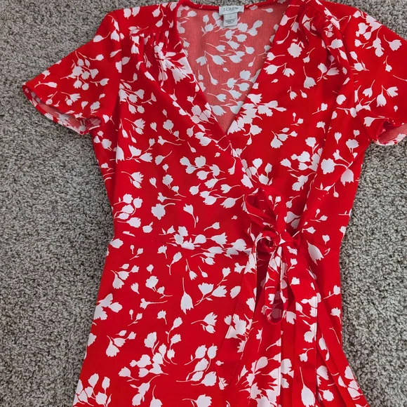 J. Crew Red and White Floral Mini Dress - Picture 3 of 9